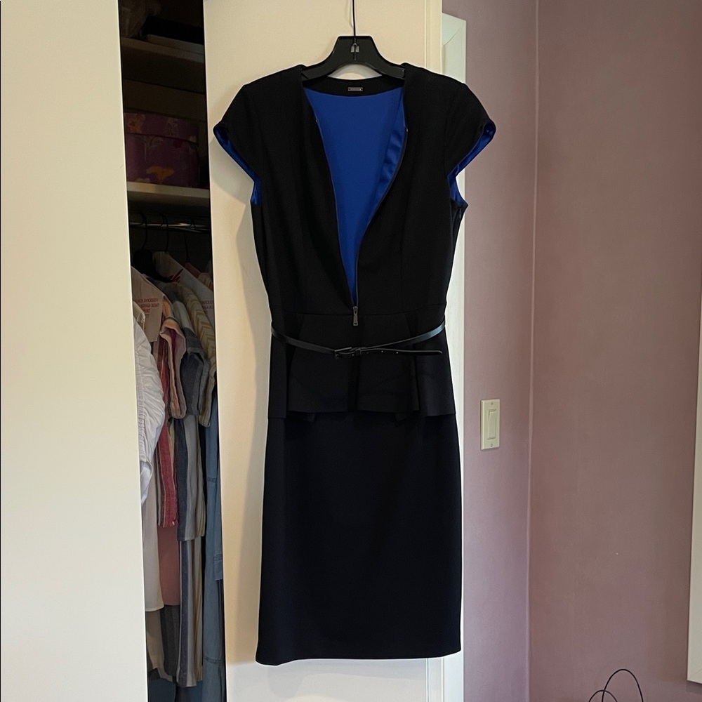 Black and Blue Sleeveless Dress